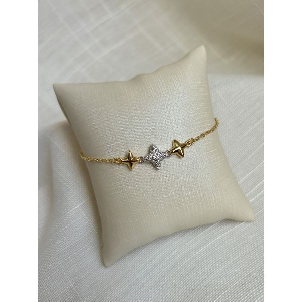 Pulseira Estrela Cravejada Mix Banhada a Ouro