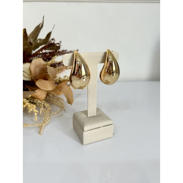 Brinco Maxi Gota Banhado a Ouro
