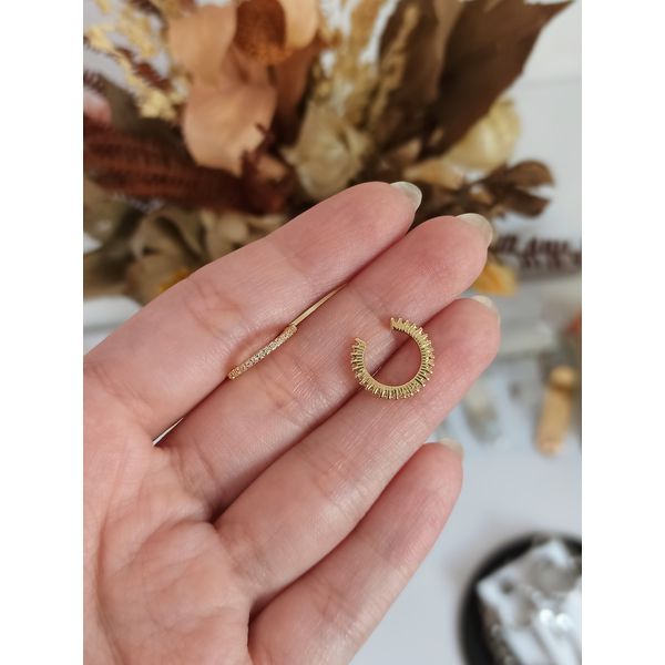 Piercing Fake Cravejado Slim Banhado à Ouro