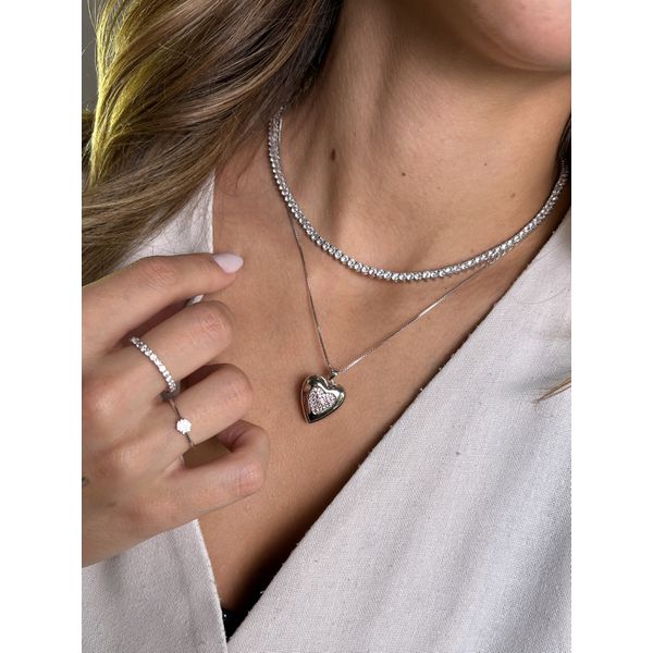 Riviera 3 Pontos Cristal Banhada a Ródio Fecho Joia