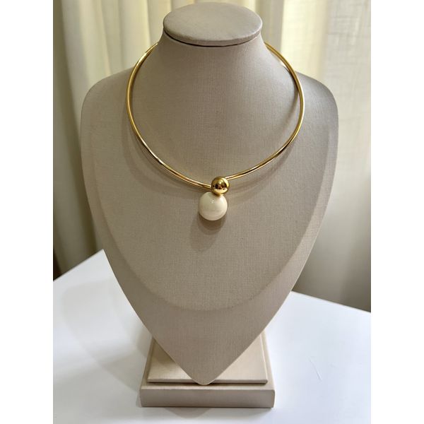 Colar Aro Esferas Off White Ouro