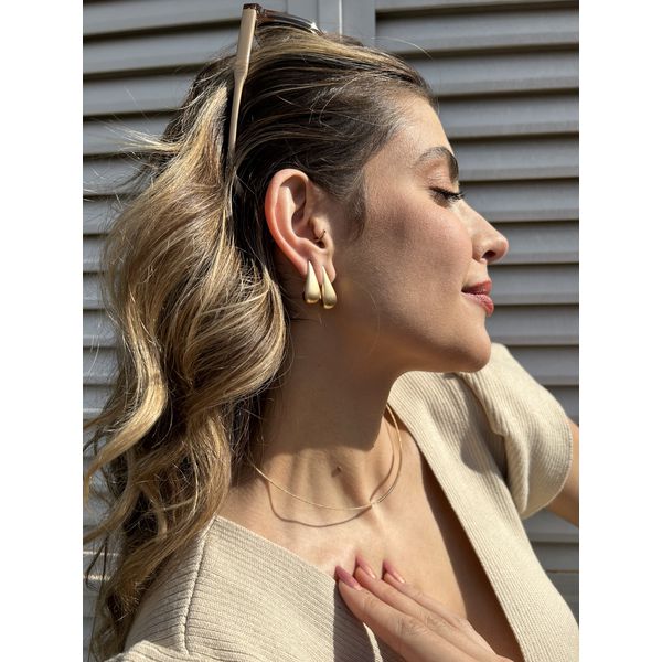 Brinco Entardecer Acetinado Banhado a Ouro