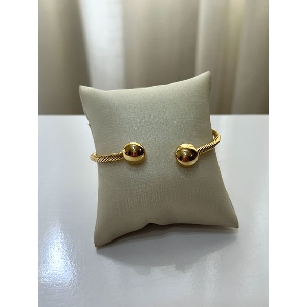 Bracelete Esferas Trabalhado Banhado a Ouro