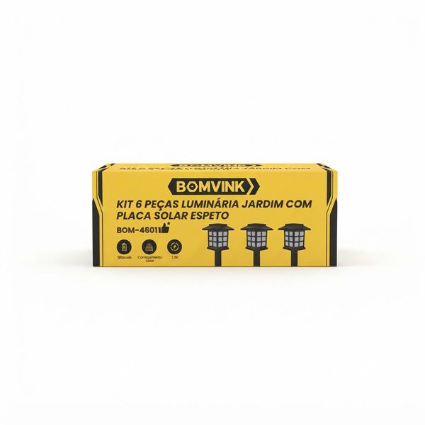 Kit 6 Luminárias Solares Led Externa Bomvink Bom-4601
