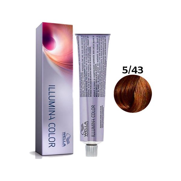 Wella Illumina Color 5-43 Castanho Claro Vermelho Dourado 60g