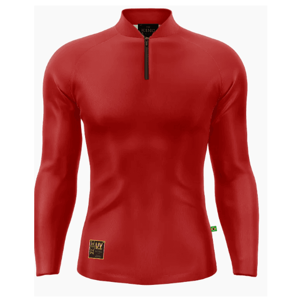 Camiseta Lisa Gola Padre UV 50 Vermelho - King Brasil