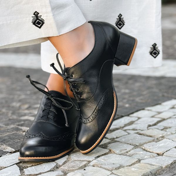 Oxford CalÇados Femininos Bottero Em PromoÃ§Ã£o Oxford Couro Preto