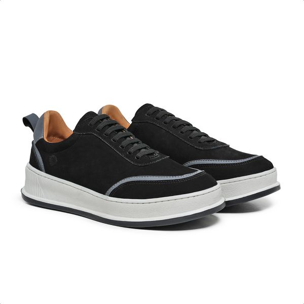 Sneaker Masculino Nobuck Preto - Urbana Man | Sapatos Masculinos 
