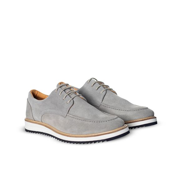 Sapato Social Masculino Derby Couro Camurça Cinza - Urbana Man | Sapatos Masculinos 