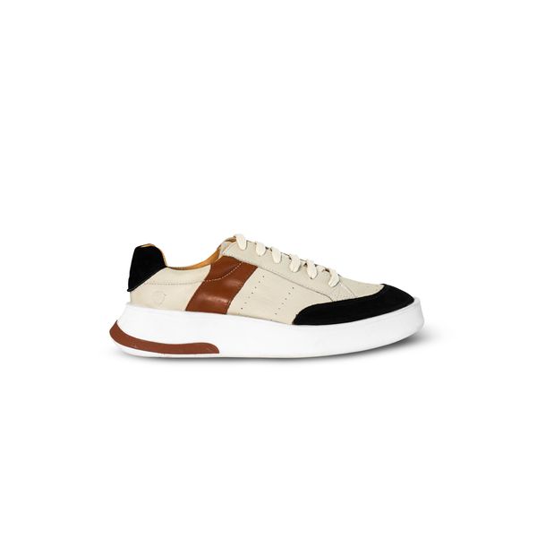 Sapatênis Masculina Latego em Couro Bege - Urbana Man | Sapatos Masculinos 