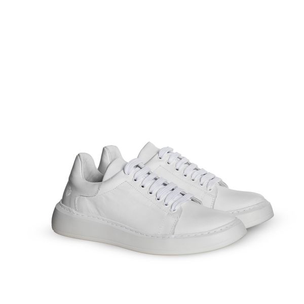 Sapatênis Masculino de Amarrar Snerke Couro Branco - Urbana Man | Sapatos Masculinos 