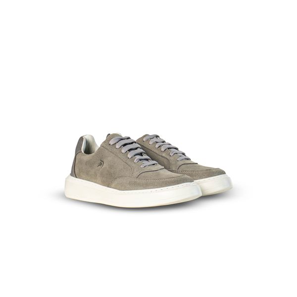 Sapatênis Masculino Sneaker em Couro Cinza - Urbana Man | Sapatos Masculinos 