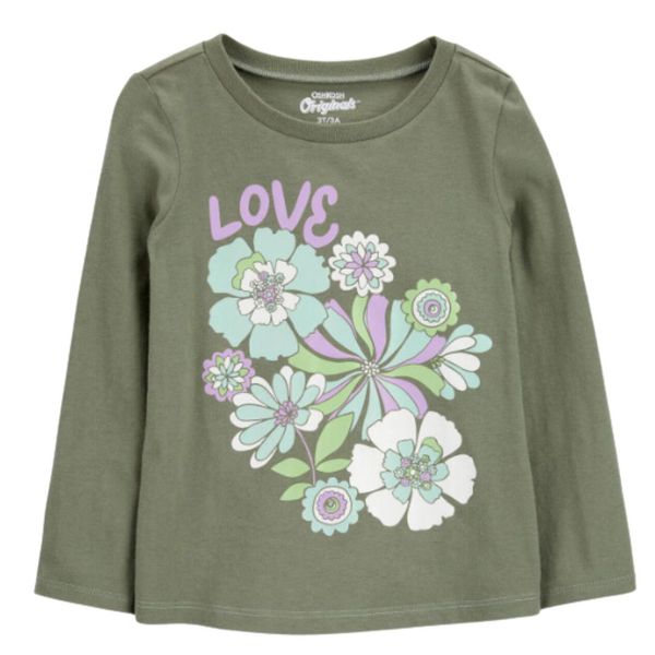 Blusa Infantil Menina Verde Musgo OshKosh 