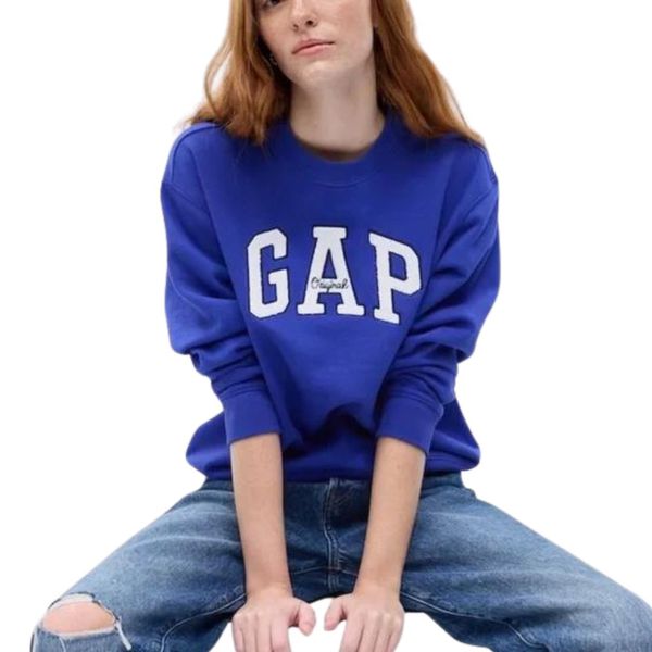 Blusa de moletom Adulto Feminino Flanelado Azul Escuro GAP