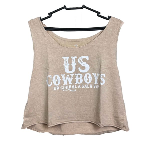 Cropped Feminino Cavado Bege