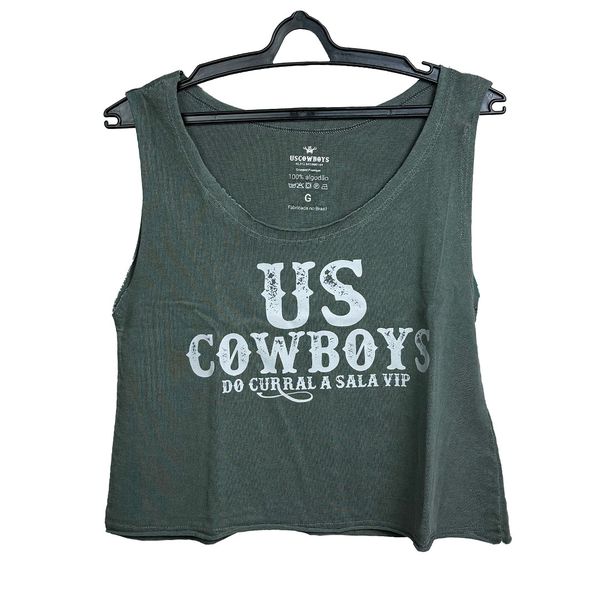 Cropped Feminino Cavado Verde Oliva