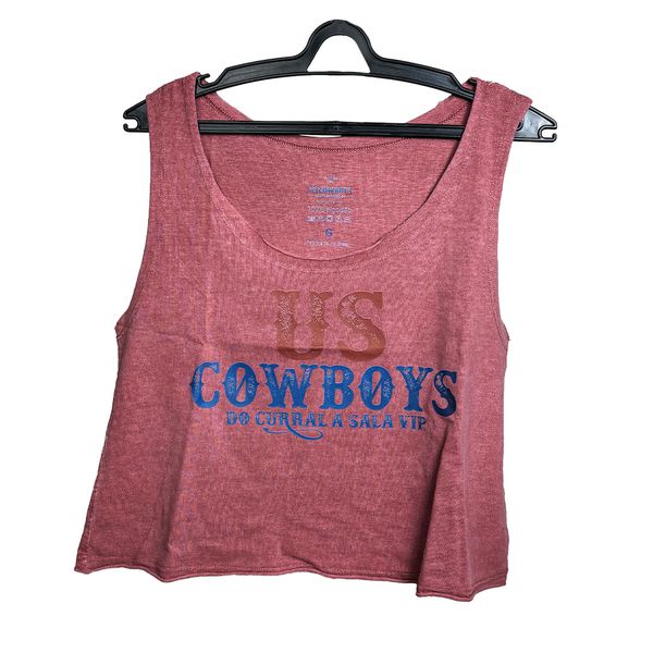 Cropped Feminino Cavado Marrom Avermelhado