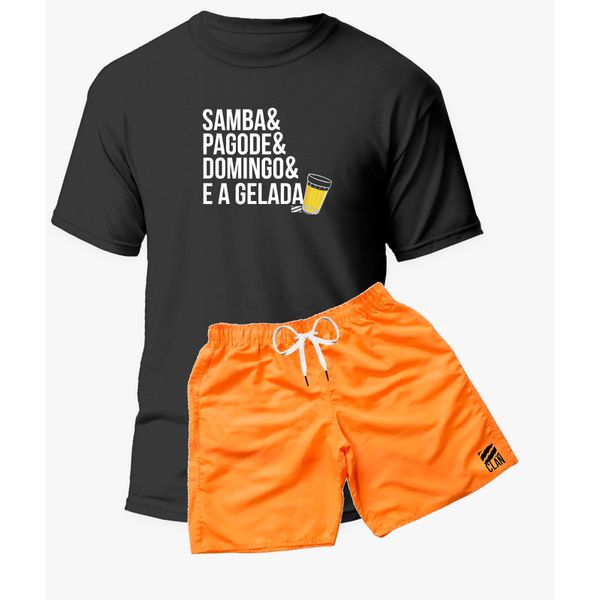 Kit Camiseta Algodão Premium + Bermuda Tactel Verão 2024 Samba Pagode Use Clan