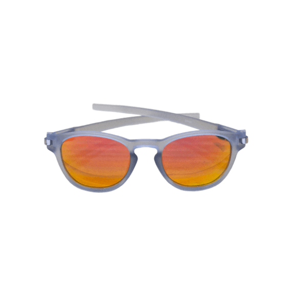 Óculos de Sol Redondo Cinza Lente Laranja Split UV400
