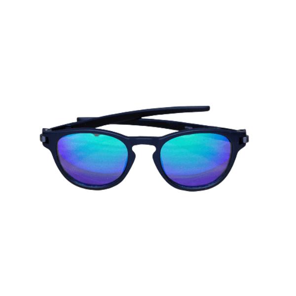 Óculos de Sol Redondo Preto Lente Azul Maui UV400