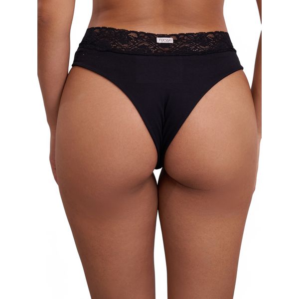 Calcinha Tanga Alta - Preto