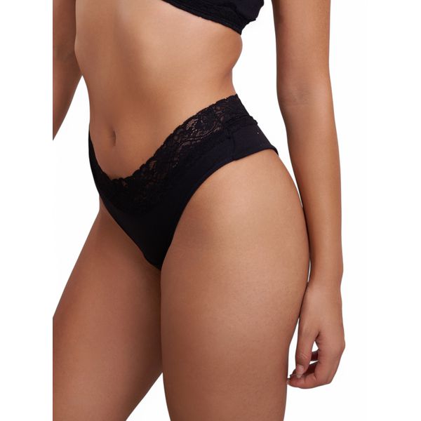Calcinha Tanga Alta - Preto