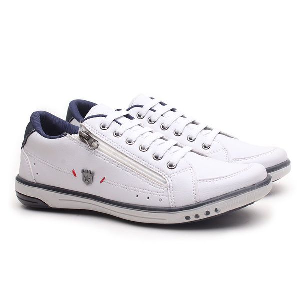 Sapatenis Masculino Franshoes Calce Facil Branco 189