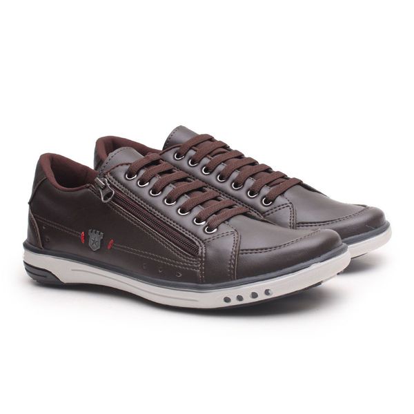 Sapatenis Masculino Franshoes Calce Facil Café 189