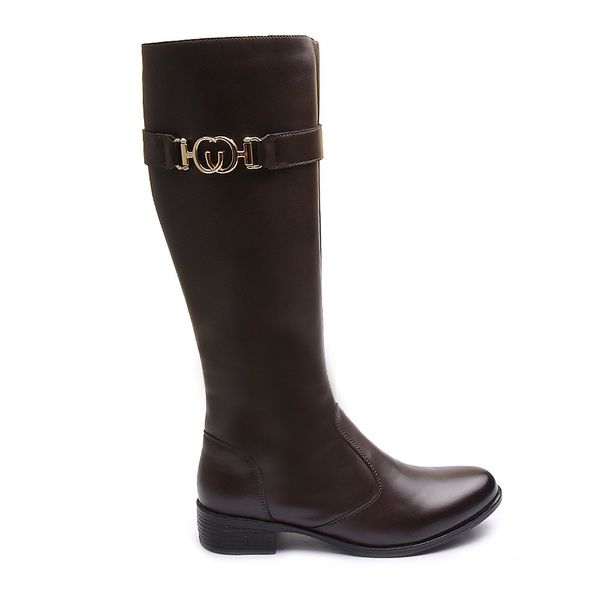 Bota Franshoes Montaria Feminino com Fivela Café