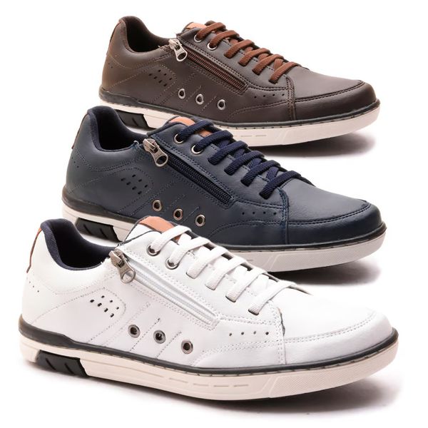 Kit Casual 3 Sapatênis Masculino Calce Facil Franshoes