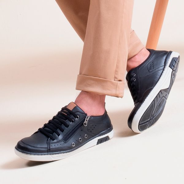 Sapatenis Masculino Calce Facil com Ziper Franshoes Preto FRANSHOES