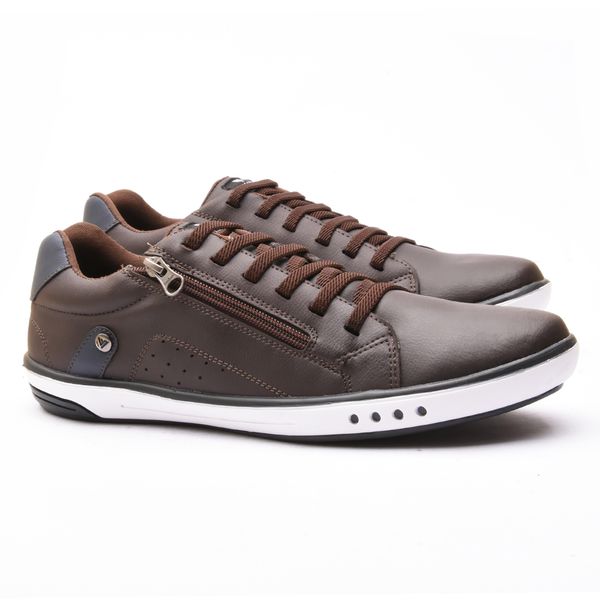 Sapatenis Casual Masculino Franshoes Calce Facil Cafe