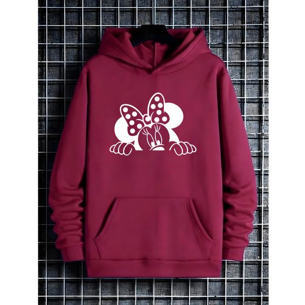 Moletom Franshoes Casual Minnie Escondida Vermelho
