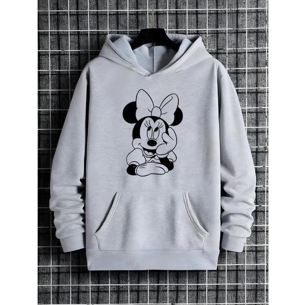 Moletom Franshoes Casual Minnie Cinza