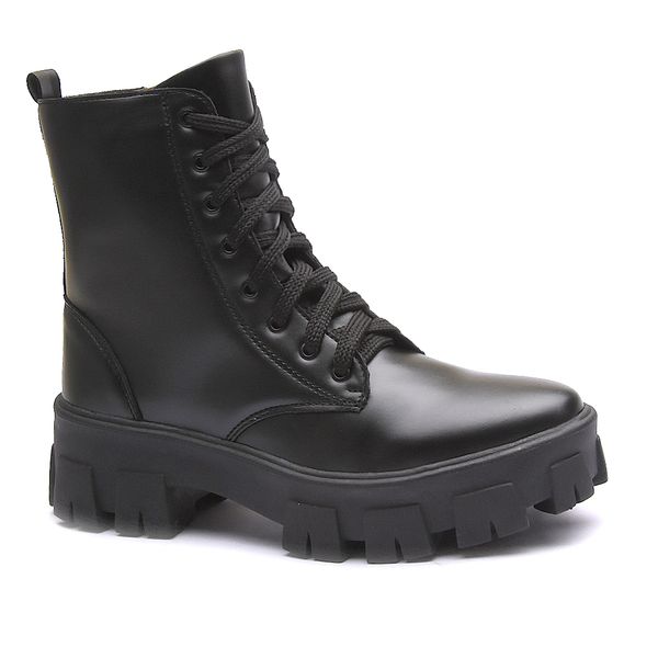 Coturno Franshoes Feminino Preto com Atacador