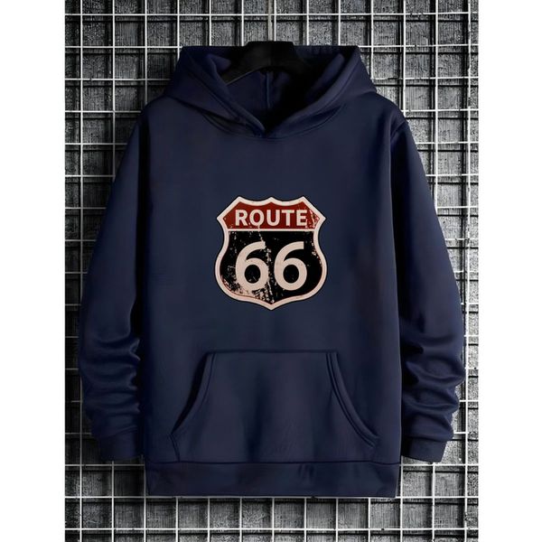 Moletom Franshoes Casual Route 66 Azul Marinho