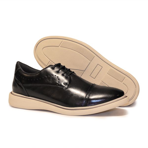 Sapatênis Casual Lorenzo de Amarrar Franshoes Masculino Preto
