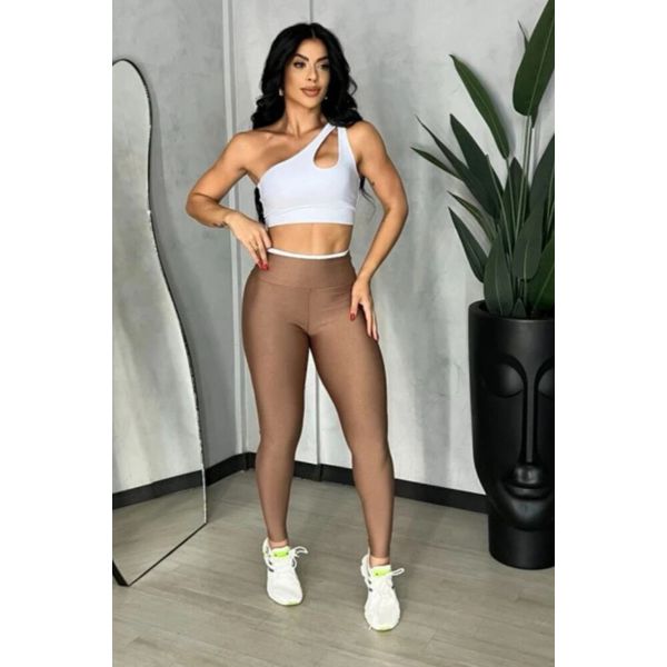 Conjunto Calça Klara - Branco e Marrom - Use Lari Move