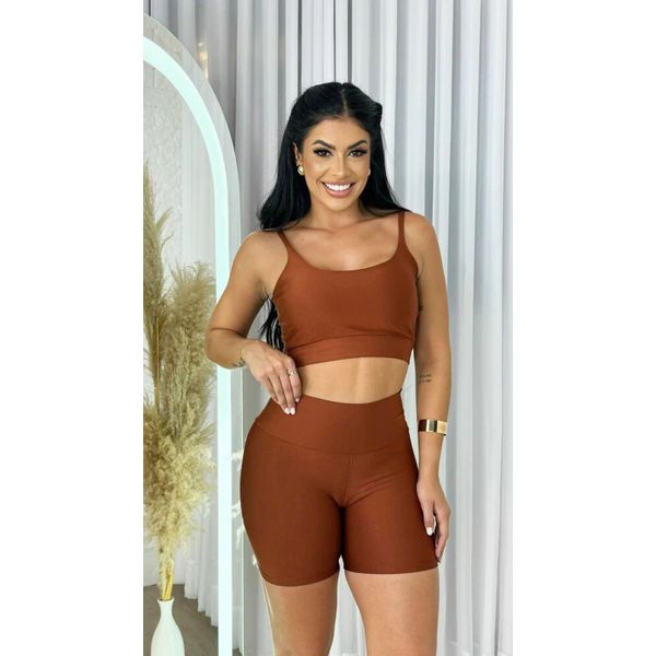 Conjunto Short Karla – Marrom Cobre – Use Lari Move