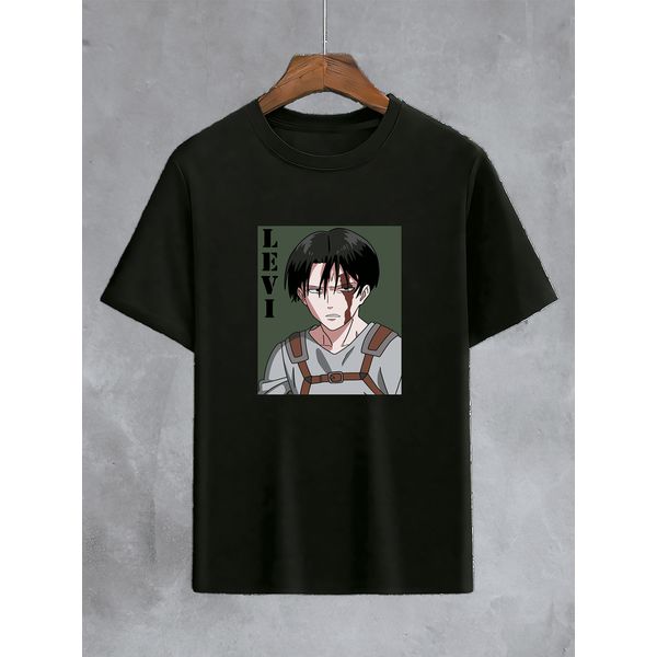 Camiseta Preta Anime Attack On Titan