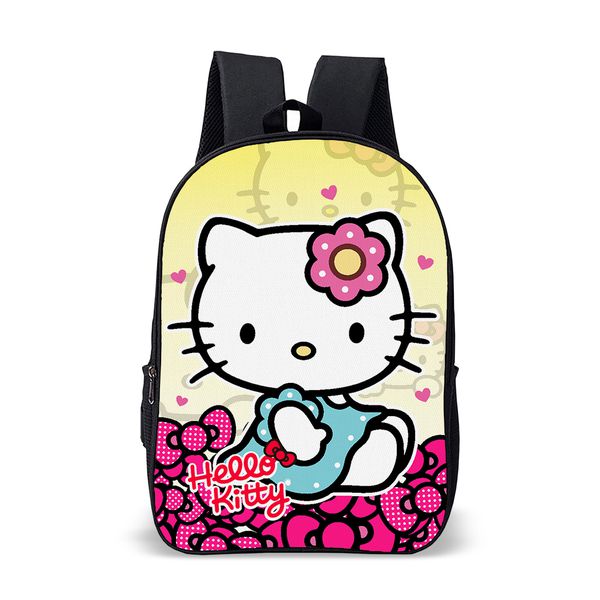 Mochila Infantil Escolar De Costas Basica Hello Kitty
