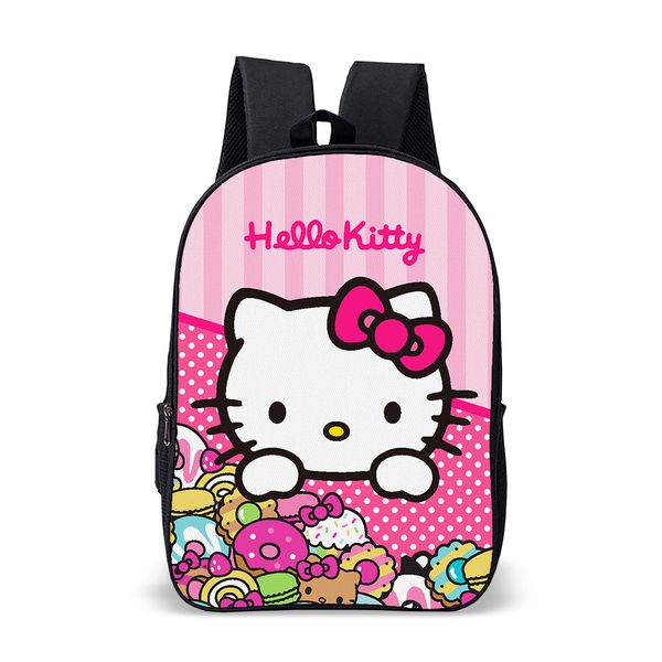 Mochila Infantil Escolar De Costas Basica Hello Kitty