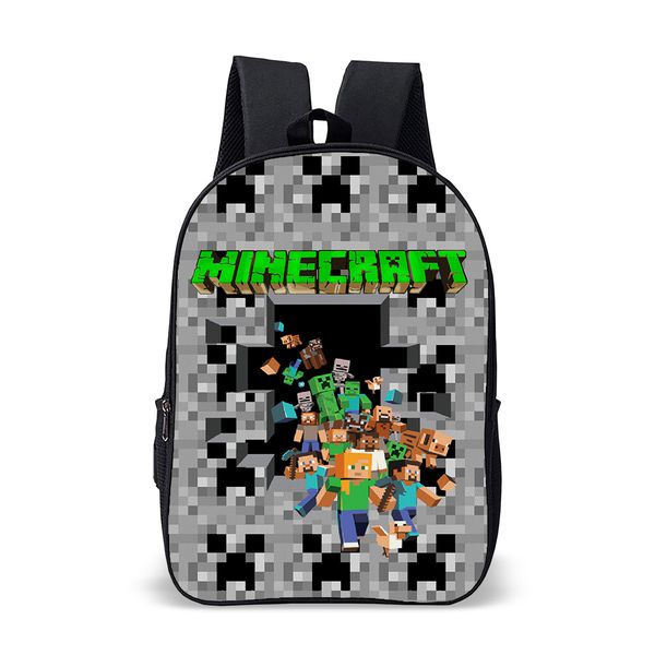 Mochila Infantil Escolar De Costas Basica Minecraft