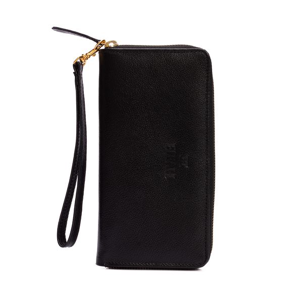 Carteira feminina em couro legitimo Eleah na cor preta