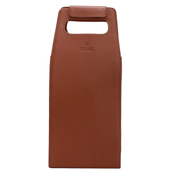 Porta vinhos em couro legitimo na cor havana