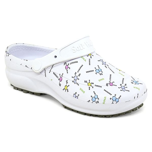 Babuche Antiderrapante Branco BB60 Estampa DNA Soft Works EPI Sapato de Segurança 