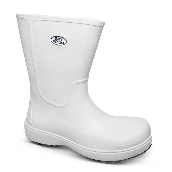 Bota Cano Longo Antiderrapante Sem Ponteira Branco BB87 Soft Works Epi Bota De Segurança 