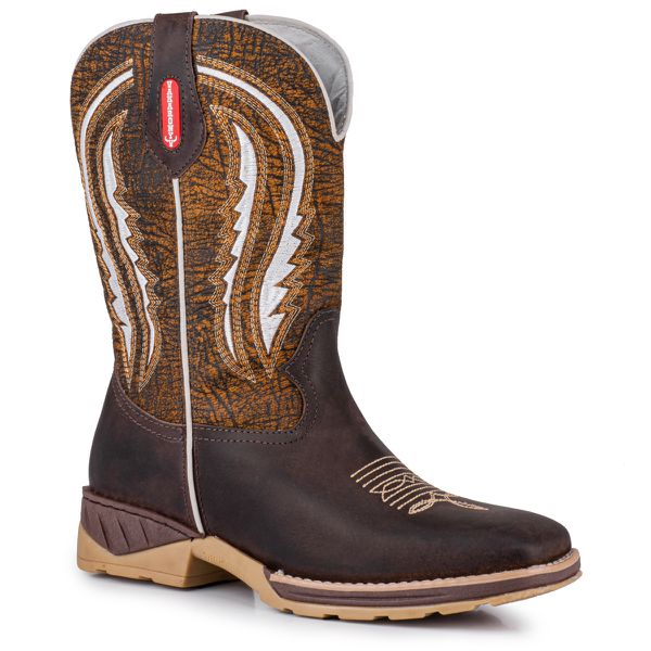 Bota Texana Masculina Bico Quadrado - Crazy Horse Café/Dallas Mostarda
