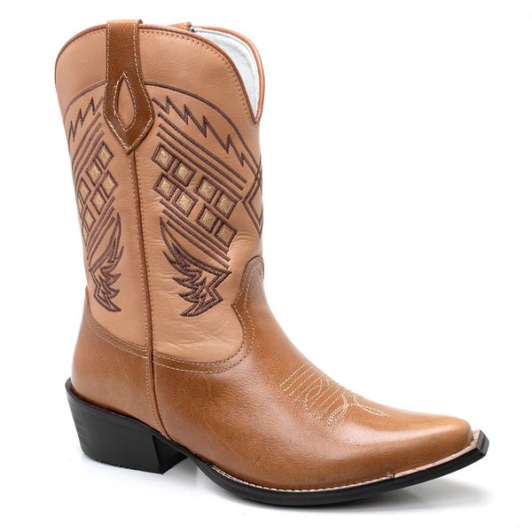 Bota Texana Masculina Bico Fino - Malboro Mostarda/Latego Areia