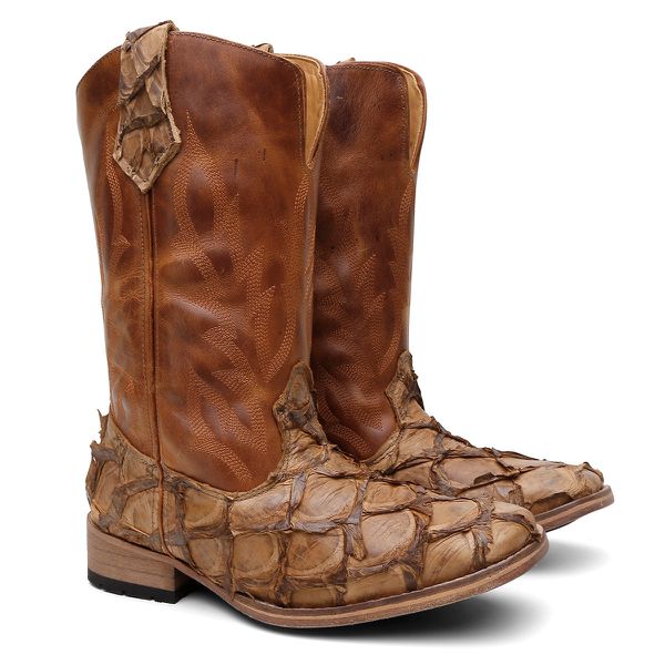 Bota Texana Masculina Pirarucu CAMEL